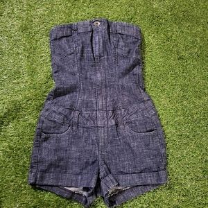 Denim Jean Romper Jumpsuit Shorts Y2K pinup vintage